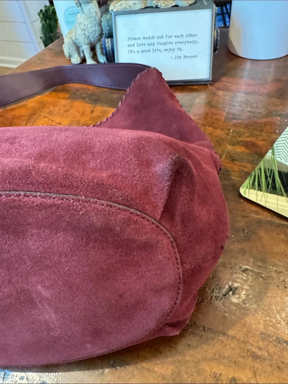 Tory Burch Merlot Suede Hobo Bag